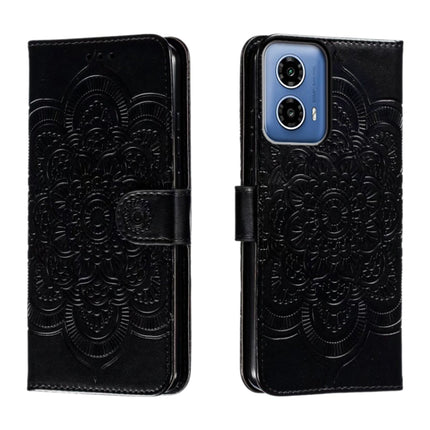 Sun Mandala Embossing Pattern Phone Leather Case, For Motorola Edge 50 Fusion, For Motorola Moto G24 Power, For Motorola Moto G34