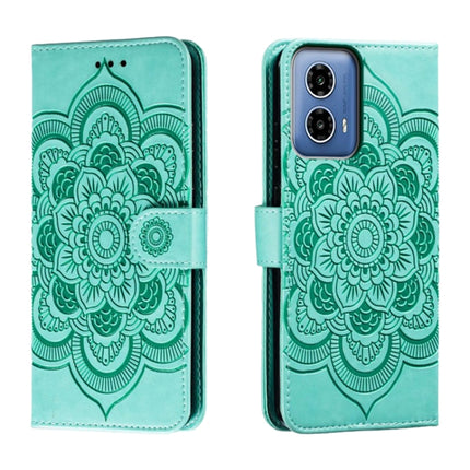 Sun Mandala Embossing Pattern Phone Leather Case, For Motorola Edge 50 Fusion, For Motorola Moto G24 Power, For Motorola Moto G34
