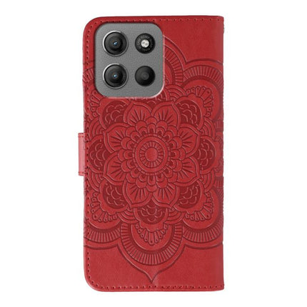 Sun Mandala Embossing Pattern Phone Leather Case, For Motorola Moto G15, For Motorola Moto G75, For Motorola Moto G35