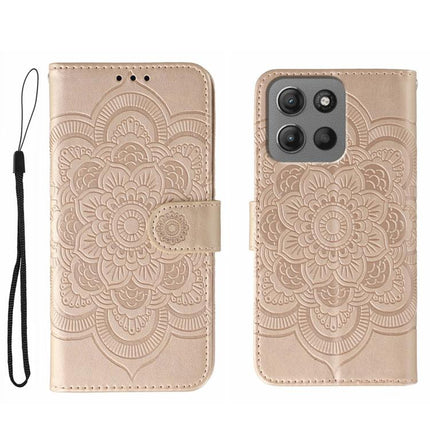 Sun Mandala Embossing Pattern Phone Leather Case, For Motorola Moto G15, For Motorola Moto G75, For Motorola Moto G35