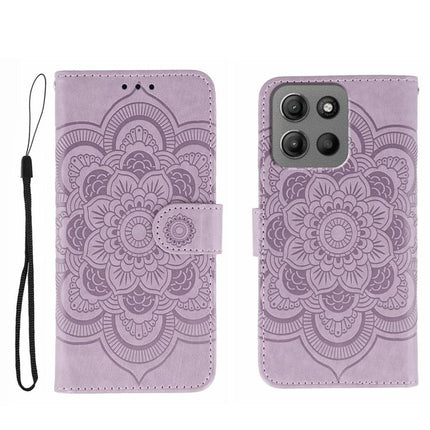Sun Mandala Embossing Pattern Phone Leather Case, For Motorola Moto G15, For Motorola Moto G75, For Motorola Moto G35