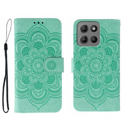 Sun Mandala Embossing Pattern Phone Leather Case, For Motorola Moto G15, For Motorola Moto G75, For Motorola Moto G35