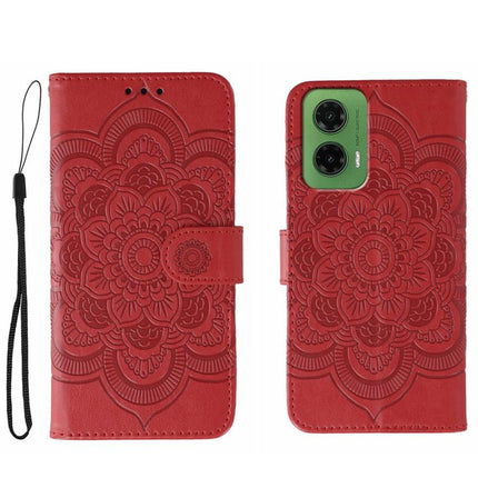 Sun Mandala Embossing Pattern Phone Leather Case, For Motorola Moto G15, For Motorola Moto G75, For Motorola Moto G35