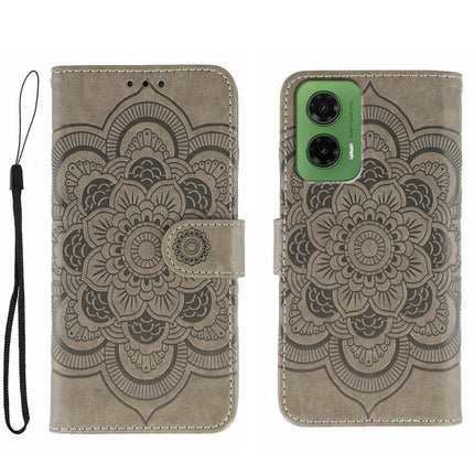 Sun Mandala Embossing Pattern Phone Leather Case, For Motorola Moto G15, For Motorola Moto G75, For Motorola Moto G35