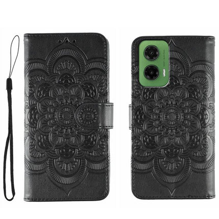 Sun Mandala Embossing Pattern Phone Leather Case, For Motorola Moto G15, For Motorola Moto G75, For Motorola Moto G35