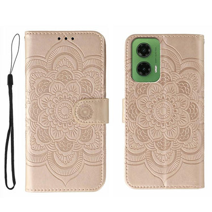 Sun Mandala Embossing Pattern Phone Leather Case, For Motorola Moto G15, For Motorola Moto G75, For Motorola Moto G35