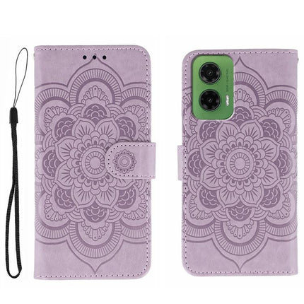 Sun Mandala Embossing Pattern Phone Leather Case, For Motorola Moto G15, For Motorola Moto G75, For Motorola Moto G35