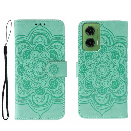 Sun Mandala Embossing Pattern Phone Leather Case, For Motorola Moto G15, For Motorola Moto G75, For Motorola Moto G35