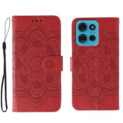 Sun Mandala Embossing Pattern Phone Leather Case, For Motorola Moto G15, For Motorola Moto G75, For Motorola Moto G35
