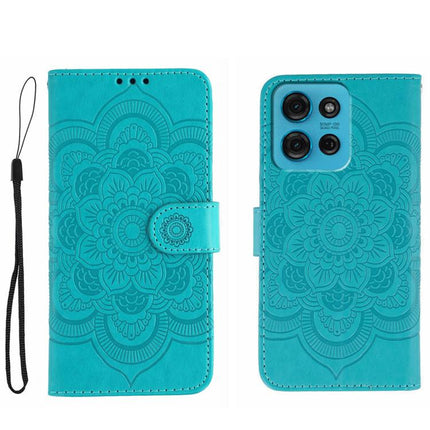 Sun Mandala Embossing Pattern Phone Leather Case, For Motorola Moto G15, For Motorola Moto G75, For Motorola Moto G35