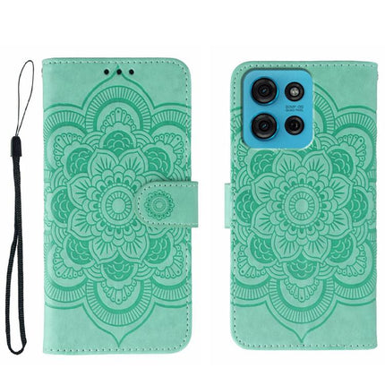 Sun Mandala Embossing Pattern Phone Leather Case, For Motorola Moto G15, For Motorola Moto G75, For Motorola Moto G35