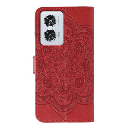 Sun Mandala Embossing Pattern Phone Leather Case, For Motorola Edge 50 Fusion, For Motorola Moto G24 Power, For Motorola Moto G34