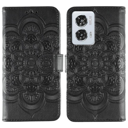 Sun Mandala Embossing Pattern Phone Leather Case, For Motorola Edge 50 Fusion, For Motorola Moto G24 Power, For Motorola Moto G34