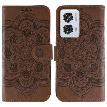 Sun Mandala Embossing Pattern Phone Leather Case, For Motorola Edge 50 Fusion, For Motorola Moto G24 Power, For Motorola Moto G34