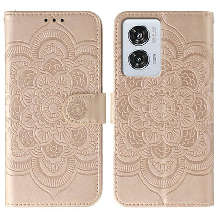 Sun Mandala Embossing Pattern Phone Leather Case, For Motorola Edge 50 Fusion, For Motorola Moto G24 Power, For Motorola Moto G34