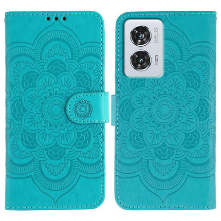 Sun Mandala Embossing Pattern Phone Leather Case, For Motorola Edge 50 Fusion, For Motorola Moto G24 Power, For Motorola Moto G34
