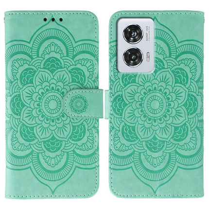 Sun Mandala Embossing Pattern Phone Leather Case, For Motorola Edge 50 Fusion, For Motorola Moto G24 Power, For Motorola Moto G34