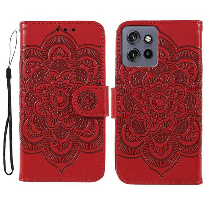 Sun Mandala Embossing Pattern Phone Leather Case, For Motorola Edge 50 Neo, For Motorola Edge 50 Ultra, For Motorola Edge 50 Pro
