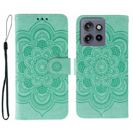 Sun Mandala Embossing Pattern Phone Leather Case, For Motorola Edge 50 Neo, For Motorola Edge 50 Ultra, For Motorola Edge 50 Pro