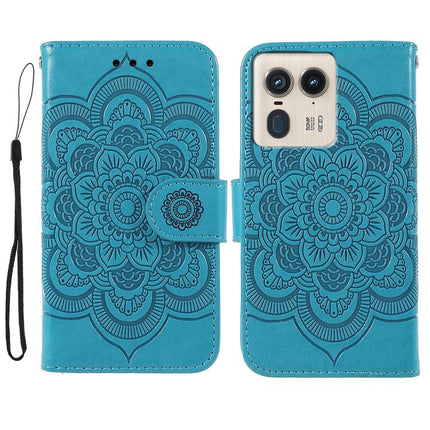 Sun Mandala Embossing Pattern Phone Leather Case, For Motorola Edge 50 Neo, For Motorola Edge 50 Ultra, For Motorola Edge 50 Pro