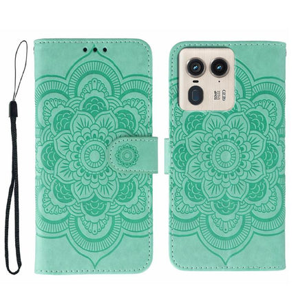 Sun Mandala Embossing Pattern Phone Leather Case, For Motorola Edge 50 Neo, For Motorola Edge 50 Ultra, For Motorola Edge 50 Pro