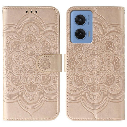 Sun Mandala Embossing Pattern Phone Leather Case, For Motorola G96 5G, For Motorola Edge 60 Pro, For Motorola Moto G05