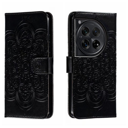 Sun Mandala Embossing Pattern Phone Leather Case, For OnePlus 12, For OnePlus Ace 2V, For OnePlus 11