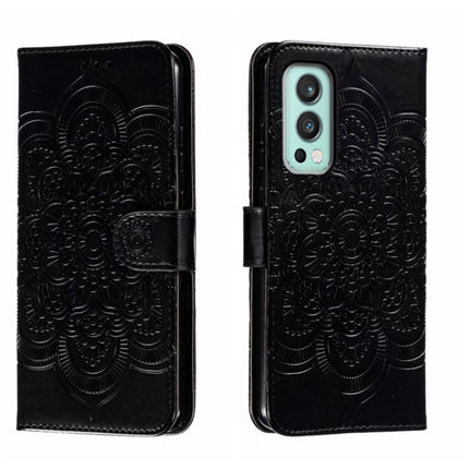 Sun Mandala Embossing Pattern Phone Leather Case, For OnePlus Nord 2 5G, For OnePlus 9 Pro, For OnePlus 9