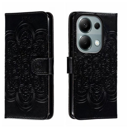 Sun Mandala Embossing Pattern Phone Leather Case, For Xiaomi Redmi A3, For Xiaomi Redmi Note 13 Pro 4G, For Xiaomi Redmi Note 13 4G
