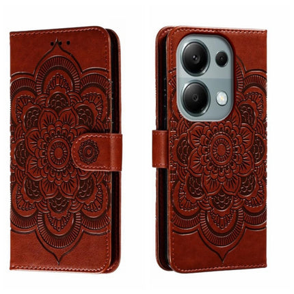 Sun Mandala Embossing Pattern Phone Leather Case, For Xiaomi Redmi A3, For Xiaomi Redmi Note 13 Pro 4G, For Xiaomi Redmi Note 13 4G