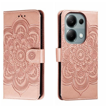 Sun Mandala Embossing Pattern Phone Leather Case, For Xiaomi Redmi A3, For Xiaomi Redmi Note 13 Pro 4G, For Xiaomi Redmi Note 13 4G
