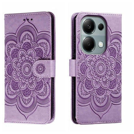 Sun Mandala Embossing Pattern Phone Leather Case, For Xiaomi Redmi A3, For Xiaomi Redmi Note 13 Pro 4G, For Xiaomi Redmi Note 13 4G