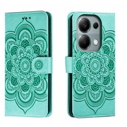 Sun Mandala Embossing Pattern Phone Leather Case, For Xiaomi Redmi A3, For Xiaomi Redmi Note 13 Pro 4G, For Xiaomi Redmi Note 13 4G