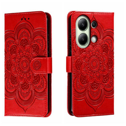 Sun Mandala Embossing Pattern Phone Leather Case, For Xiaomi Redmi A3, For Xiaomi Redmi Note 13 Pro 4G, For Xiaomi Redmi Note 13 4G