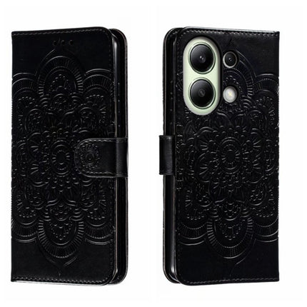 Sun Mandala Embossing Pattern Phone Leather Case, For Xiaomi Redmi A3, For Xiaomi Redmi Note 13 Pro 4G, For Xiaomi Redmi Note 13 4G