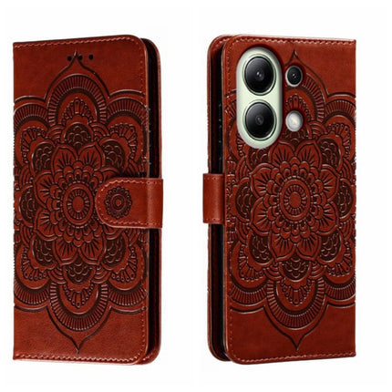 Sun Mandala Embossing Pattern Phone Leather Case, For Xiaomi Redmi A3, For Xiaomi Redmi Note 13 Pro 4G, For Xiaomi Redmi Note 13 4G