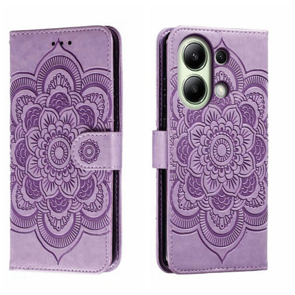 Sun Mandala Embossing Pattern Phone Leather Case, For Xiaomi Redmi A3, For Xiaomi Redmi Note 13 Pro 4G, For Xiaomi Redmi Note 13 4G