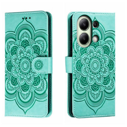 Sun Mandala Embossing Pattern Phone Leather Case, For Xiaomi Redmi A3, For Xiaomi Redmi Note 13 Pro 4G, For Xiaomi Redmi Note 13 4G