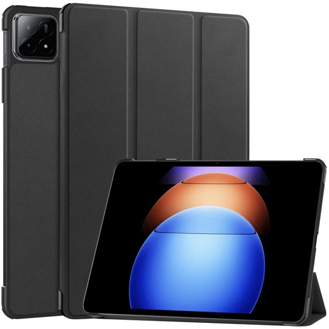 Custer Pure Color 3-Fold Holder Smart Leather Tablet Case, For Xiaomi Pad 6S Pro
