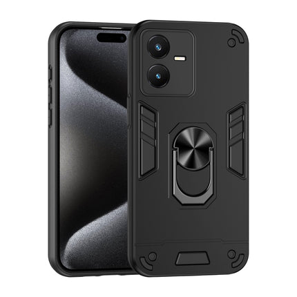 Shockproof Metal Ring Holder Phone Case, For vivo Y22s, For vivo V25 5G, For vivo Y33s, For vivo Y35