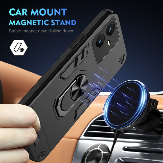 Shockproof Metal Ring Holder Phone Case, For vivo Y22s, For vivo V25 5G, For vivo Y33s, For vivo Y35