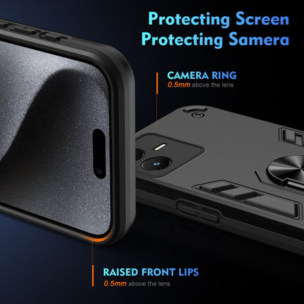 Shockproof Metal Ring Holder Phone Case, For vivo Y22s, For vivo V25 5G, For vivo Y33s, For vivo Y35