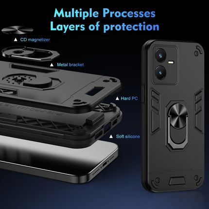 Shockproof Metal Ring Holder Phone Case, For vivo Y22s, For vivo V25 5G, For vivo Y33s, For vivo Y35