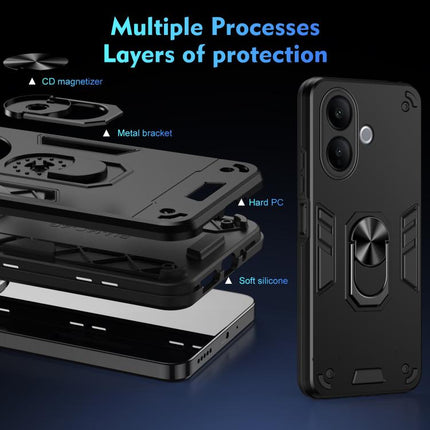 Shockproof Metal Ring Holder Phone Case, For vivo V60 Lite 5G / 4G, For vivo V50 Lite 5G, For vivo V40 Lite 5G IDN, For vivo V29e 5G, For vivo V29 5G, For vivo V27e, For vivo V27, For vivo Y16