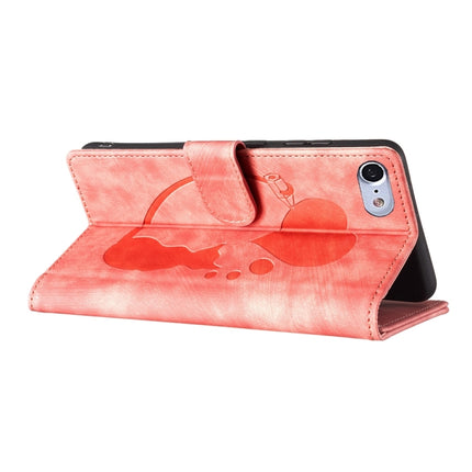 Pen Heart Cat Embossed Leather Phone Case