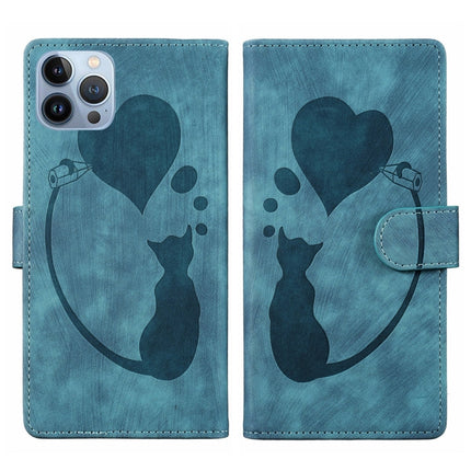 Pen Heart Cat Embossed Leather Phone Case