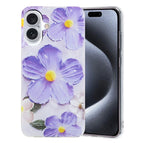 For iPhone 16 Plus / Purple Flowers