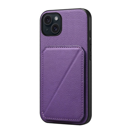 D04 Calf Texture Dual Card Slot Holder Phone Case, For iPhone 16 Pro, For iPhone 16 Plus, For iPhone 16, For iPhone 15 Pro Max, For iPhone 15 Pro, For iPhone 15 Plus