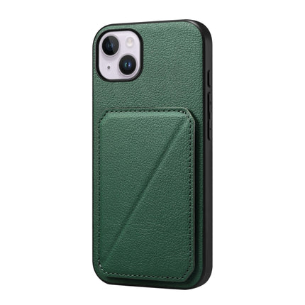D04 Calf Texture Dual Card Slot Holder Phone Case, For iPhone 15, For iPhone 14 Plus, For iPhone 14, For iPhone 14 Pro, For iPhone 14 Pro Max, For iPhone 13 Pro Max