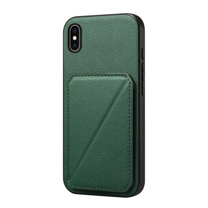 D04 Calf Texture Dual Card Slot Holder Phone Case, For iPhone 11, For iPhone 11 Pro, For iPhone X / XS, For iPhone XR, For iPhone XS Max, For iPhone 7 Plus / 8 Plus